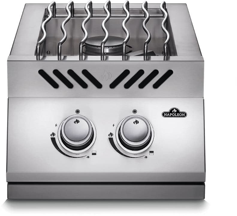 16 Inch Built-In Inline Dual Range Top Burner with 30,000 BTUs, 200 sq. in. Cooking Area, Iconic Wave™ Cooking Grids, Chrome Plated Control Knobs, Instant Jetfire™ Ignition, and Stainless Steel Protective Cover