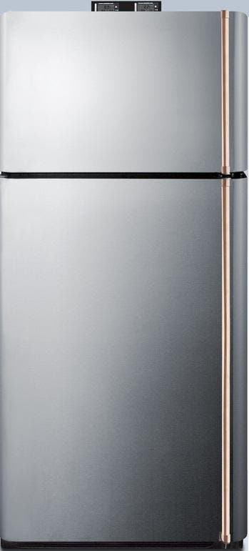 Summit BKRF18PLCPLHD Stainless Steel/Gray, Copper Handles, Left Hinge