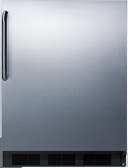 24 Inch Undercounter All-Refrigerator with 5.5 cu. ft. Capacity, 3 Glass Shelves, Crisper Drawer, 3 Door Bins, 5-Bottle Wine Rack, and Dial Thermostat