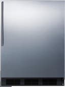 24 Inch Undercounter All-Refrigerator with 5.5 cu. ft. Capacity, 3 Glass Shelves, Crisper Drawer, 3 Door Bins, 5-Bottle Wine Rack, and Dial Thermostat