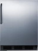 24 Inch Undercounter All-Refrigerator with 5.5 cu. ft. Capacity, 3 Glass Shelves, Crisper Drawer, 3 Door Bins, 5-Bottle Wine Rack, and Dial Thermostat