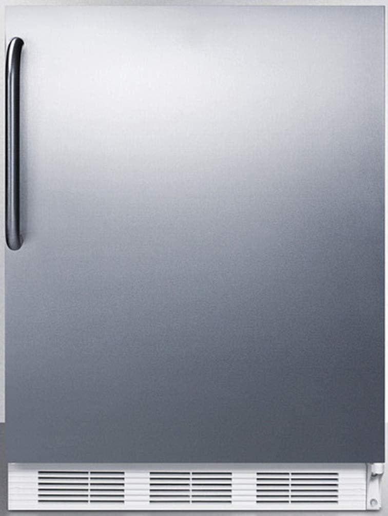 Summit FF6WBI7SSTB Stainless Steel/White, Towel Bar Handle, Crisper