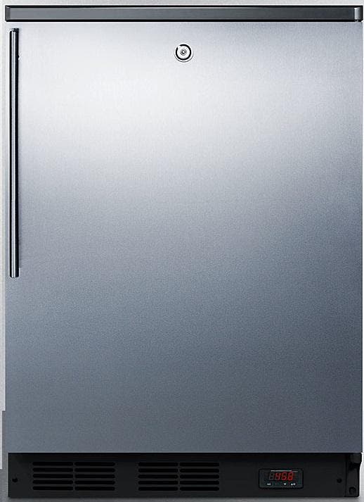 Summit FF7LBLKBIPUBSSHV Stainless Steel/Black, Vertical Handle