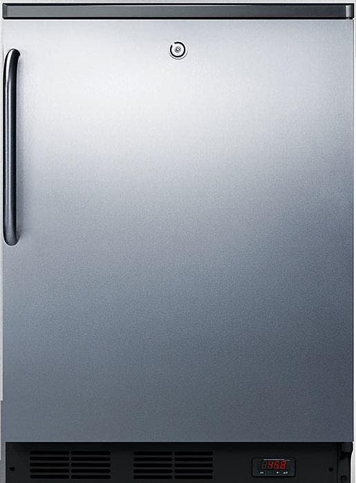 Summit FF7LBLKBIPUBSSTB Stainless Steel/Black,  Towel Bar Handle