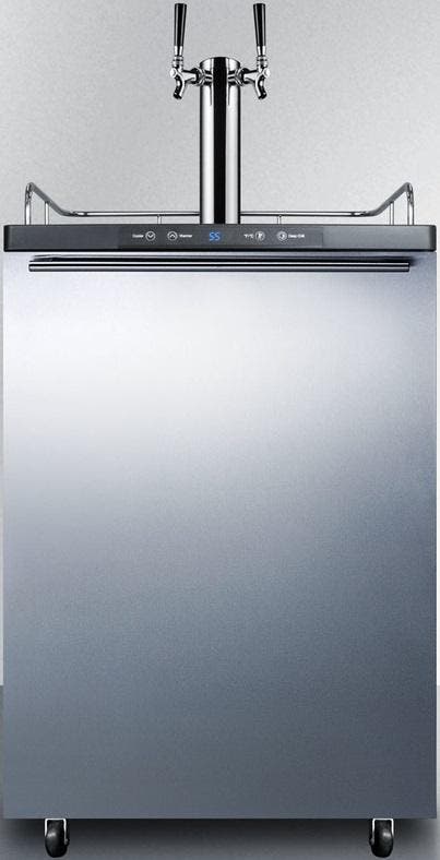 Summit SBC635M7SSHHTWIN Stainless Steel/Black, Horizontal Handle, Dual Tap...