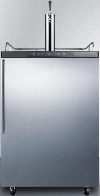 Summit SBC635M7SSHV Stainless Steel/Black, Vertical Handle, Single Tap...