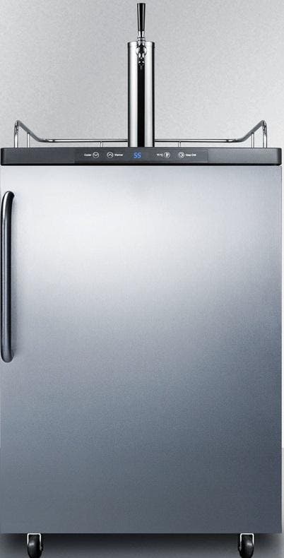 Summit SBC635M7SSTB Stainless Steel/Black, Towel Bar Handle, Single Ta...