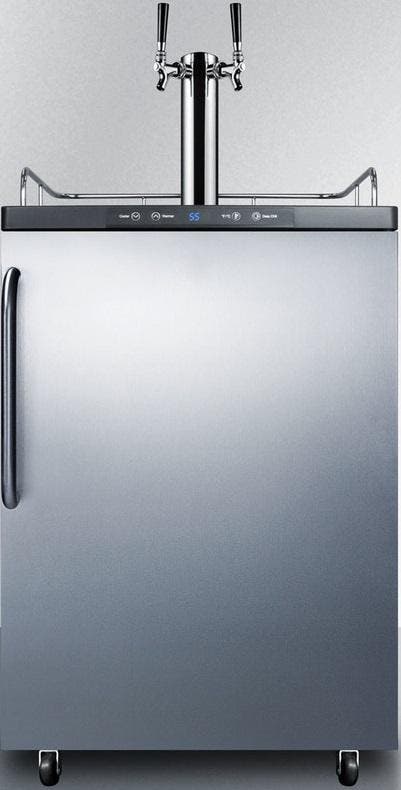 Summit SBC635M7SSTBTWIN Stainless Steel/Black, Towel Bar Handle, Double Ta...