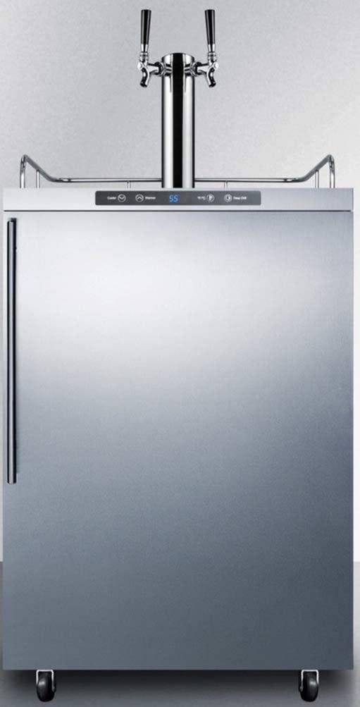 Summit SBC635MOS7HVTWIN Stainless Steel, Vertical Handle, Dual Tap