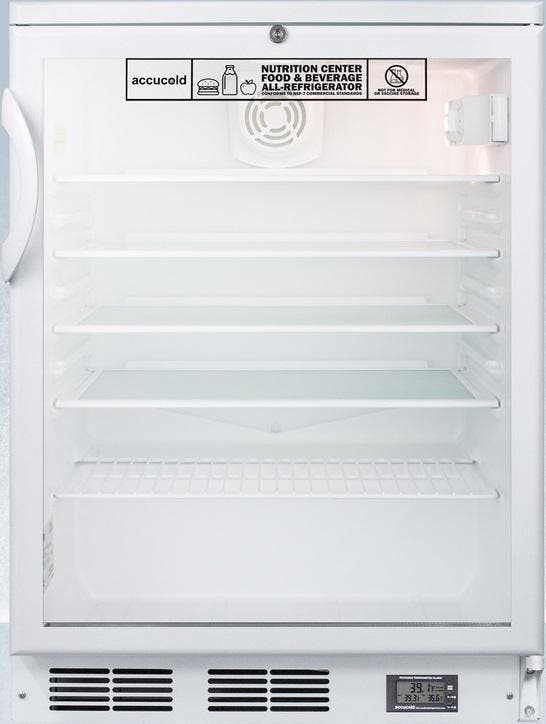 Summit SCR600GLBINZ White, Slim Under Counter