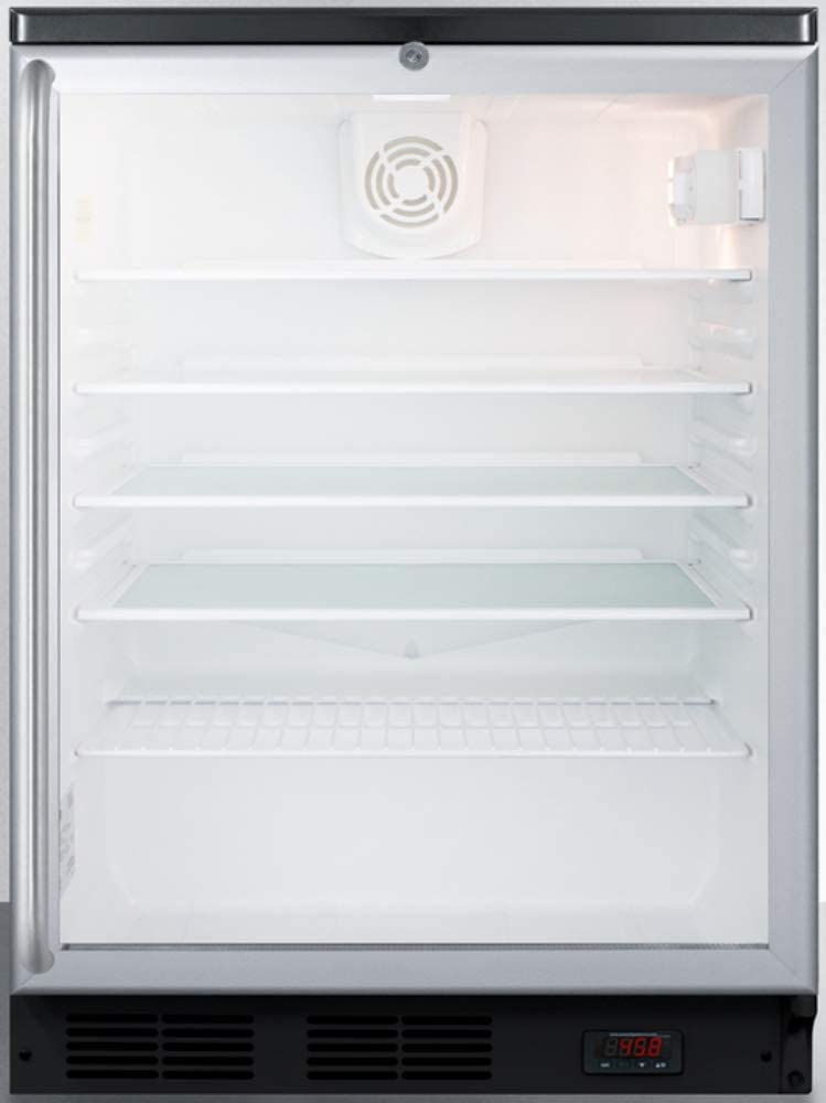Summit SCR600BGLDTPUBSH Stainless Steel/Black, Beer Pub Cellar, Full Lengt...