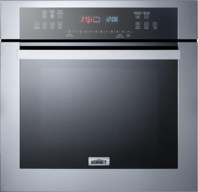 Summit SEW24SS Black Glass/Stainless Steel