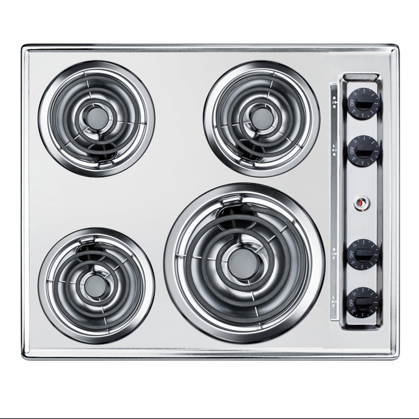 Summit ZEL03 24 Inch Electric Coil Style Cooktop with 4 Element...