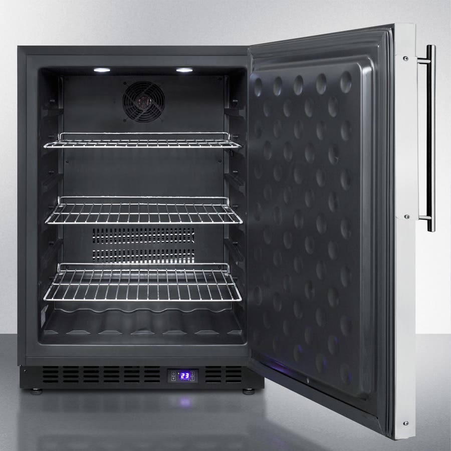 Summit SPFF51OSFR Panel Ready/Black with Stainless Steel Insert Fram...