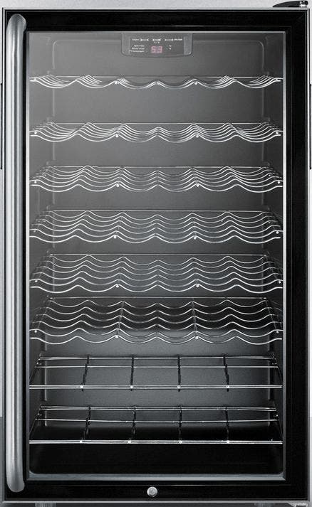 Summit SWC525LBI7SH Glass/Black, Long Towel Bar Handle