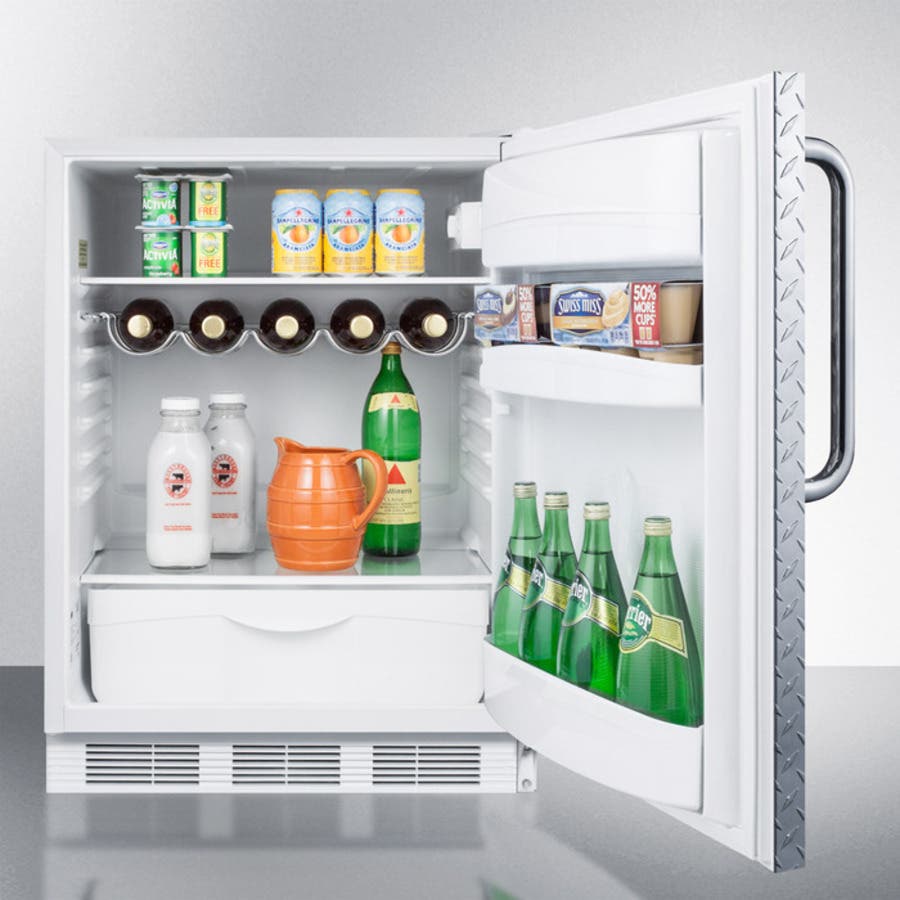 Summit FF61BIDPLADA Diamond Plate/White, Towel Bar Handle, ADA Complia...