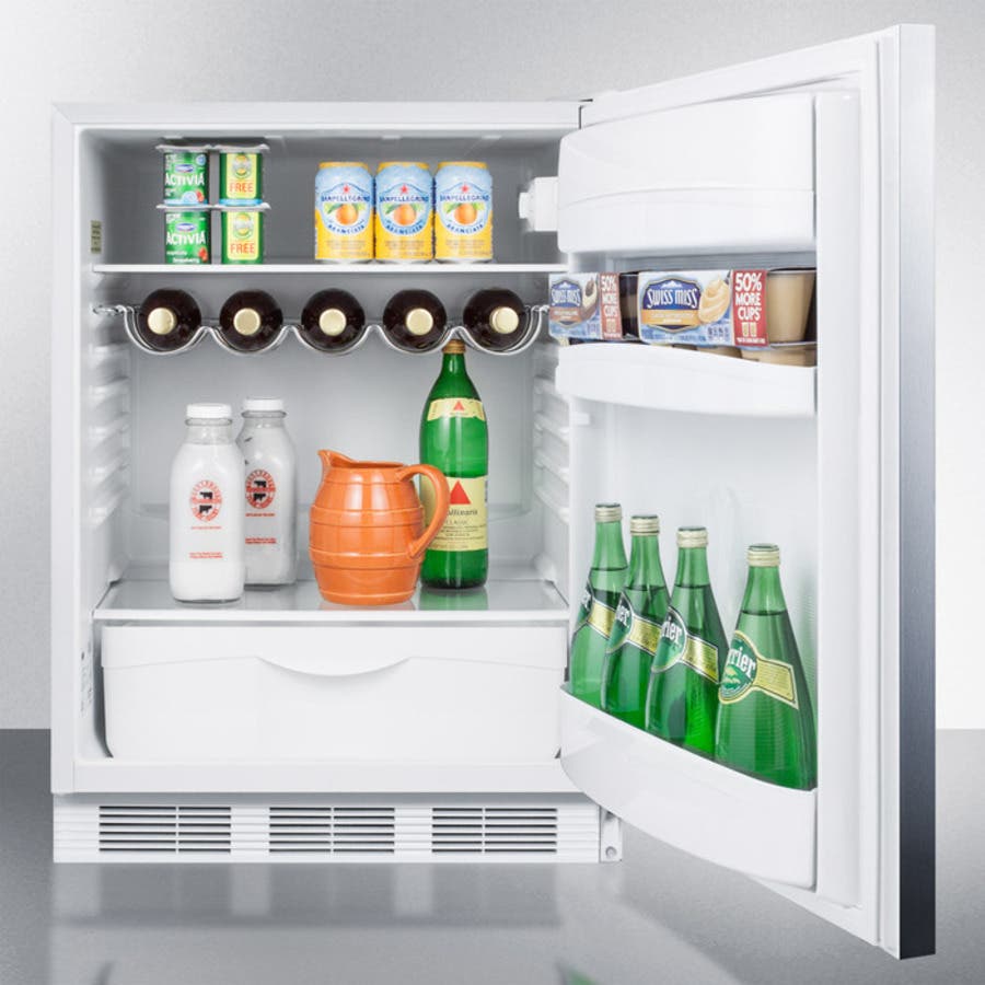 Summit FF61BISSHH Stainless Steel/White, Horizontal Handle 