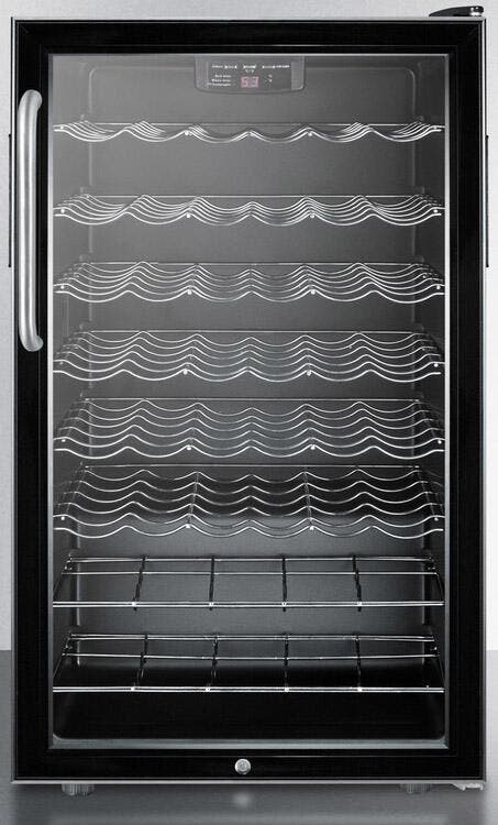 Summit SWC525LTB Glass/Black, Short Towel Bar Handle