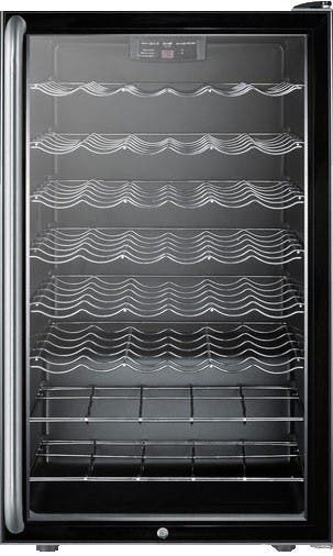 Summit SWC525LSH Glass/Black, Long Towel Bar Handle