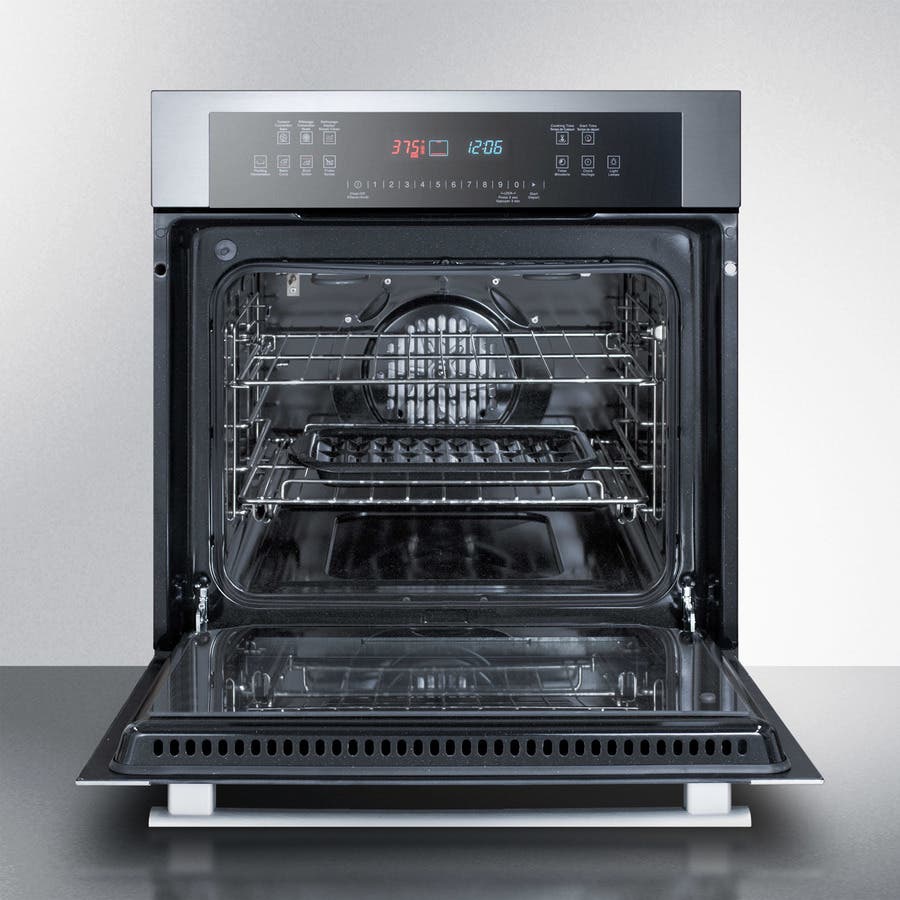 Summit SEW24SS Black Glass/Stainless Steel