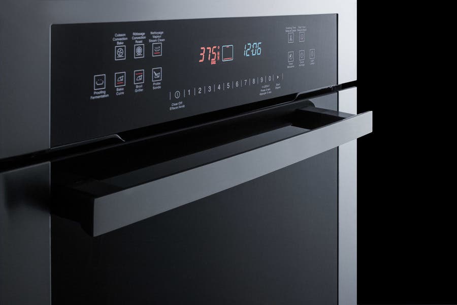 Summit SEW24SS Black Glass/Stainless Steel