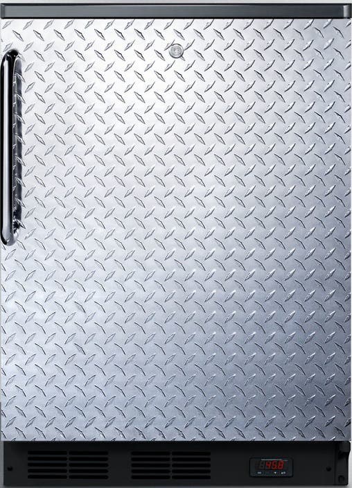 Summit FF7LBLBIPUBDPL Diamond Plate/Black, Towel Bar Handle