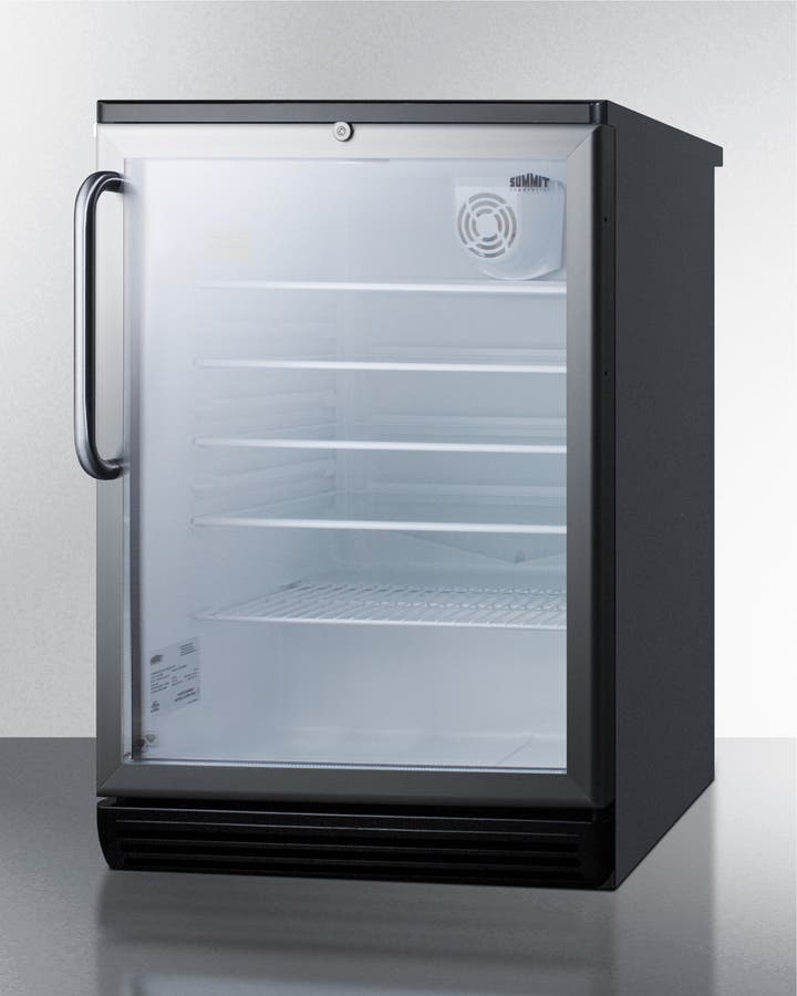 Summit SCR600BGLTB Stainless Steel/Black, Beverage Center