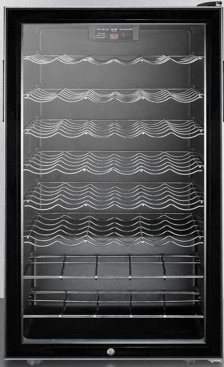 Summit SWC525LBI Glass/Black, Recessed Handle