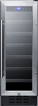 12 Inch Built-In/Freestanding Single Zone Wine Cooler with 21 Bottle Capacity