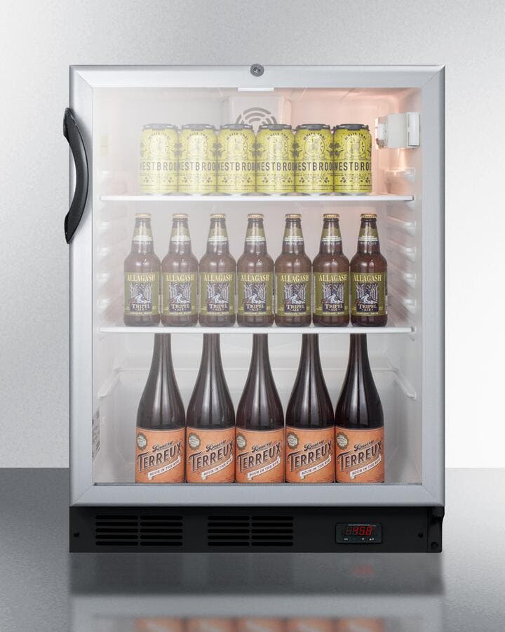 Summit SCR600BGLDTPUBADA Stainless Steel/Black, Beer Pub Cellar, Black Hand...