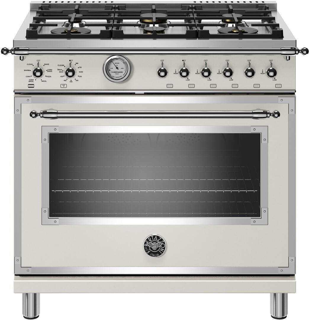 Bertazzoni HERT366GASAVTLP Ivory Gloss Bisque, Liquid Propane