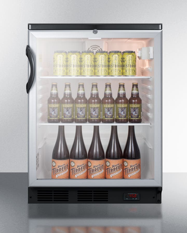 Summit SCR600BGLBIDTPUB Stainless Steel/Black, Craft Beer Pub