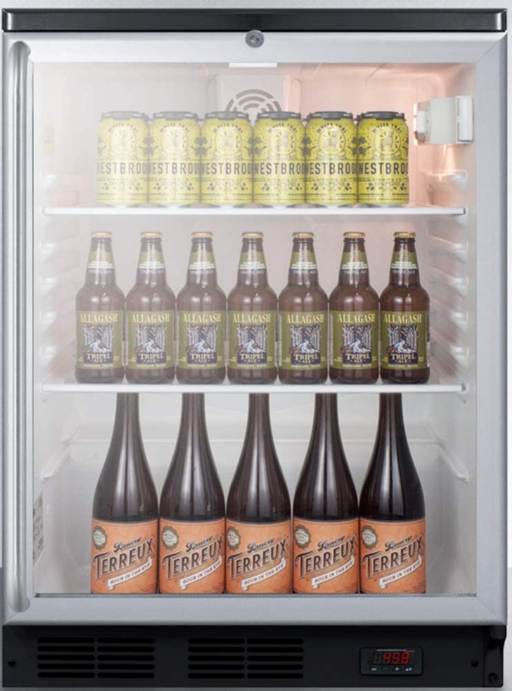 Summit SCR600BGLBIDTPUBSH Stainless Steel/Black, Craft Beer Pub, Full Length...