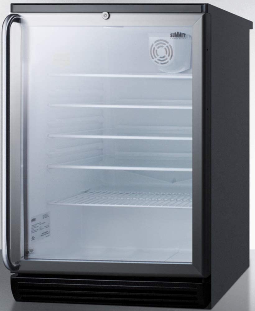 Summit SCR600BGLBISH Stainless Steel/Black, Full Length Towel Bar Handl...