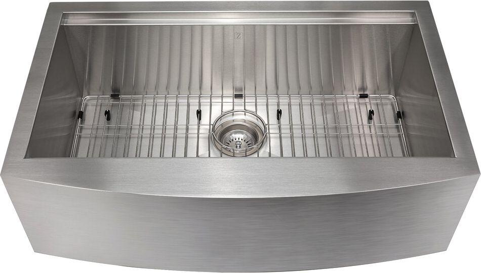 Zline SLSAP33 33 Inch Undermount Single Bowl Sink With Basket Strainer zline-slsap33-33-inch-undermount-single-bowl-sink-with-basket-strainer