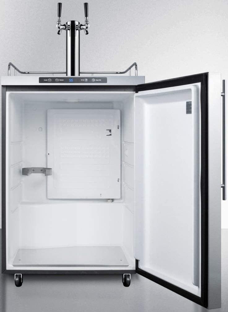 Summit SBC635MOS7HVTWIN Stainless Steel, Vertical Handle, Dual Tap
