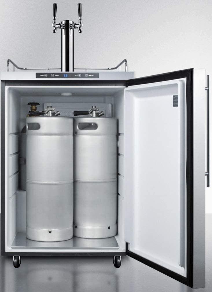 Summit SBC635MOS7HVTWIN Stainless Steel, Vertical Handle, Dual Tap
