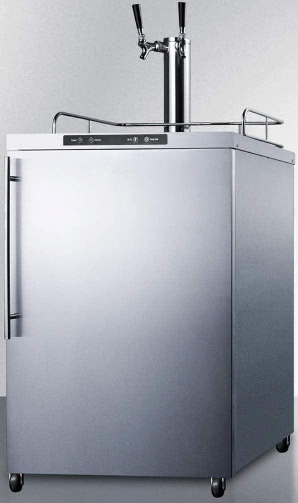 Summit SBC635MOS7HVTWIN Stainless Steel, Vertical Handle, Dual Tap