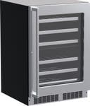 24 Inch, 4.9 Cu. Ft. Built-In Dual Zone Wine Cooler with LED Light
