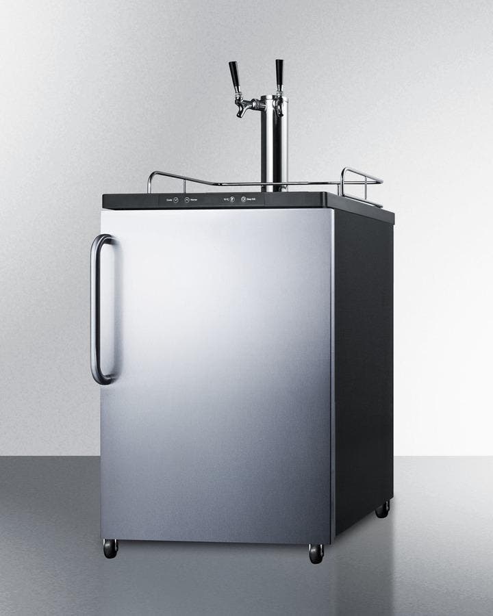 Summit SBC635M7SSTBTWIN Stainless Steel/Black, Towel Bar Handle, Double Ta...