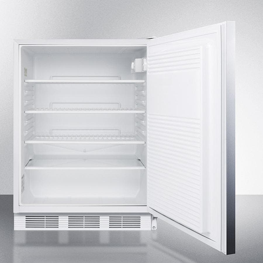 Summit FF7WSSHH Stainless Steel/White, Horizontal Handle