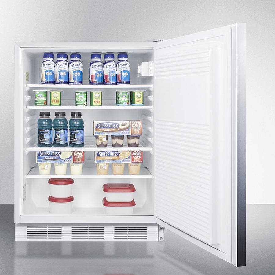 Summit FF7WSSHH Stainless Steel/White, Horizontal Handle