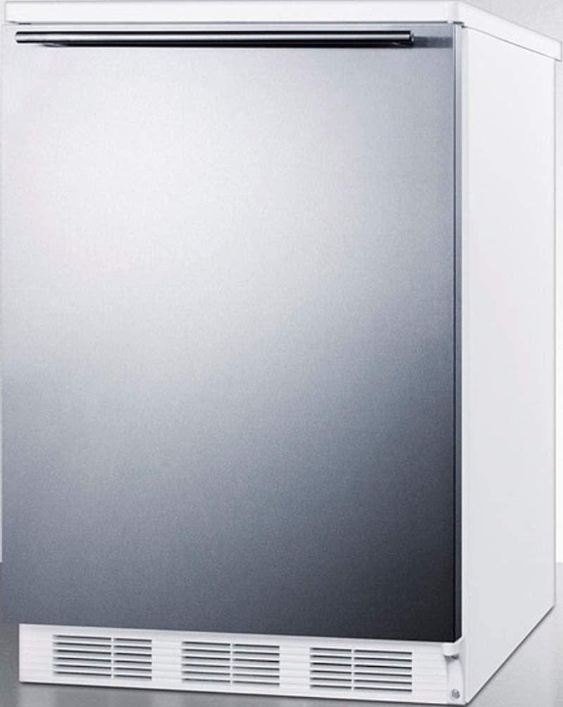 Summit FF6WBI7SSHH Stainless Steel/White, Horizontal Handle