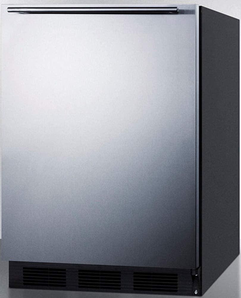 Summit FF7BKSSHHADA Stainless Steel/Black, Horizontal Handle, ADA Comp...