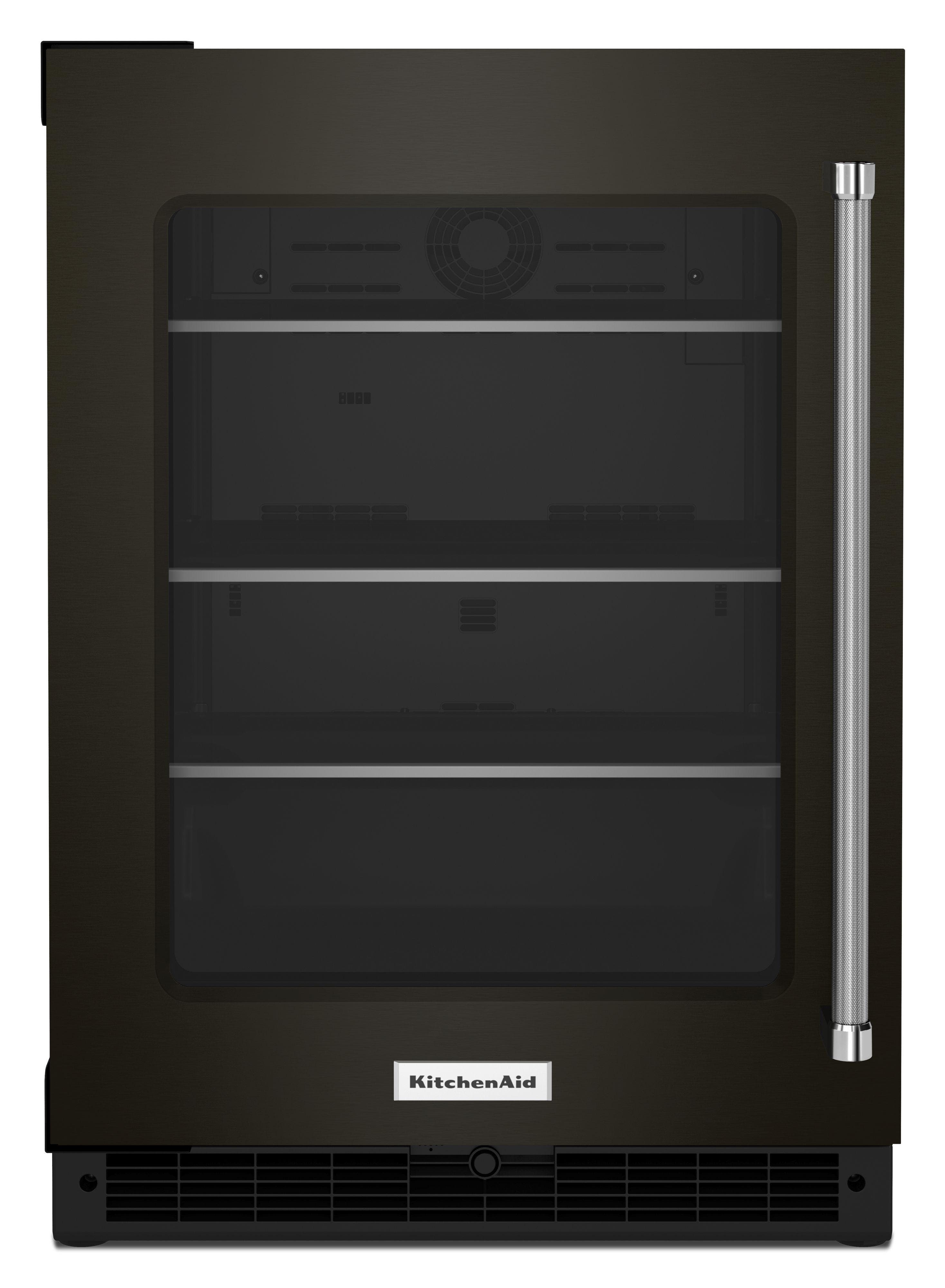 KitchenAid KURL314KBS Black Stainless Steel/Print Shield, Left Hinge