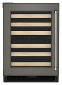 24 Inch, 4.97 Cu. Ft. Undercounter Dual Zone Wine Cooler with Wood Front Racks