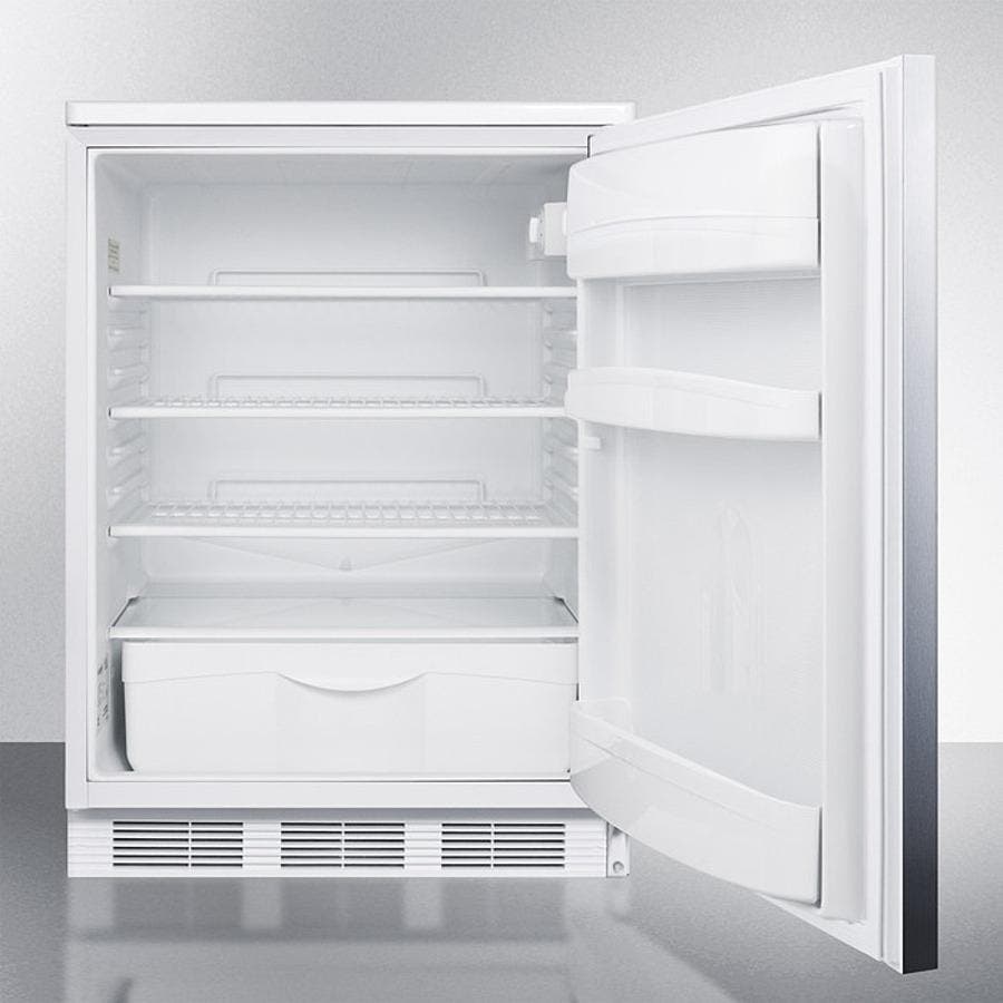 Summit FF6WSSHH Stainless Steel/White, Horizontal Handle