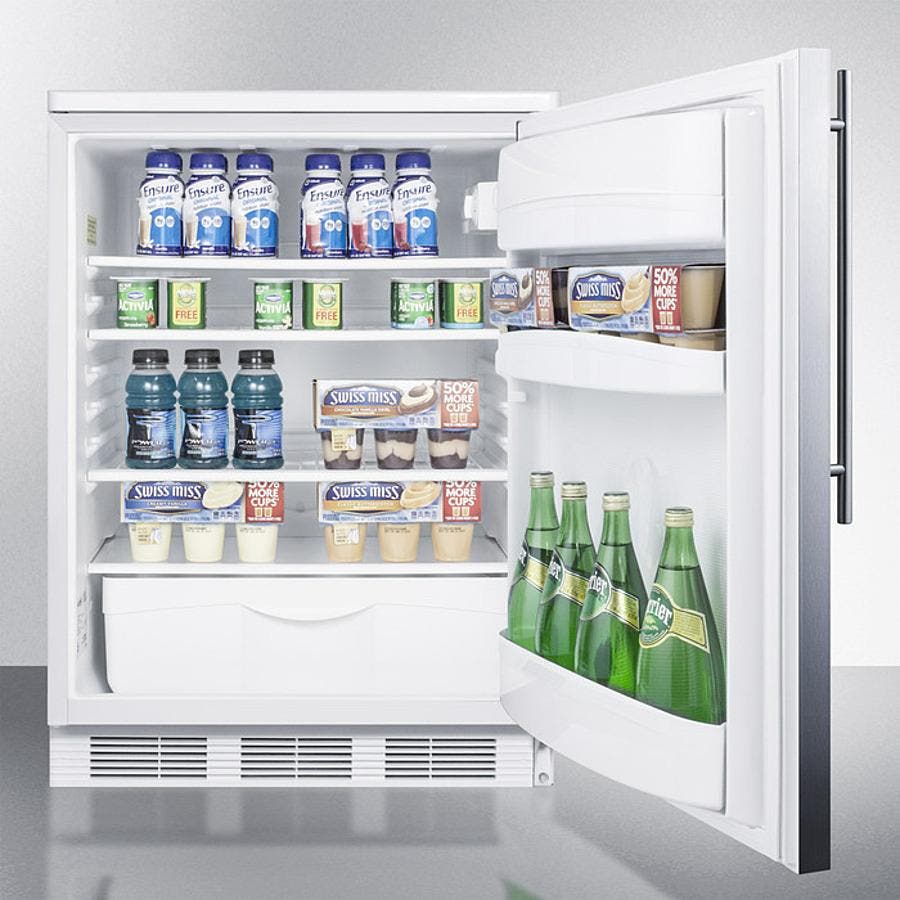 Summit FF6WSSHV Stainless Steel/White, Vertical Handle