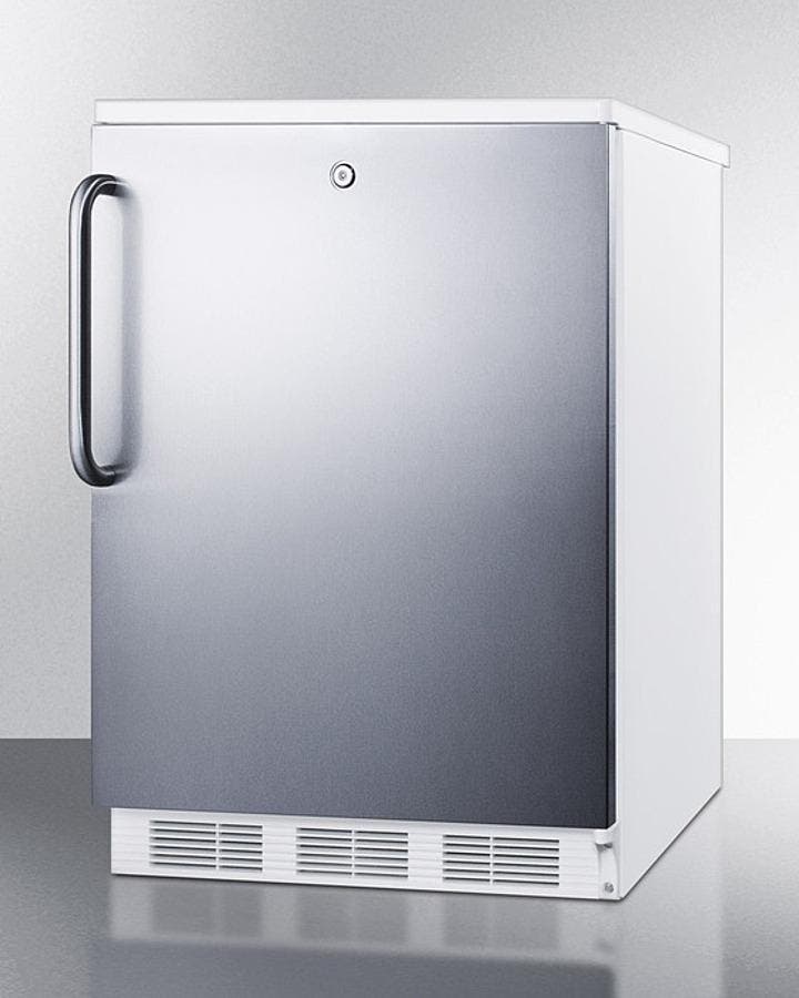 Summit FF6LWBI7SSTB Stainless Steel/White