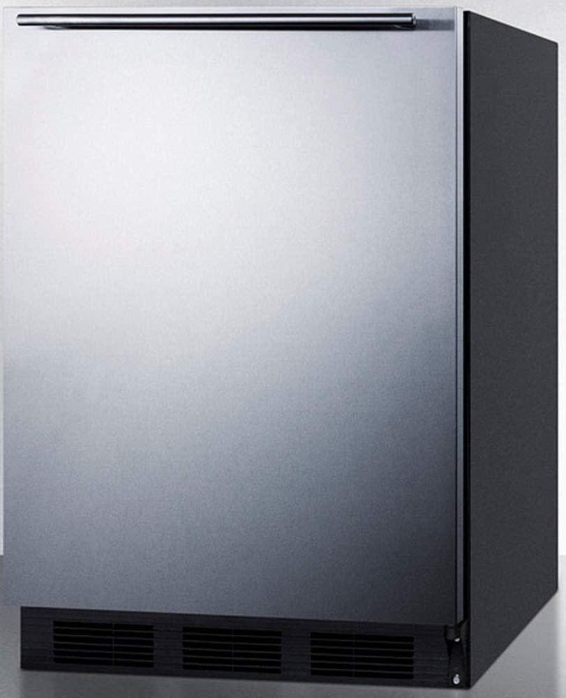 Summit FF6BKSSHH Stainless Steel/Black, Horizontal Handle